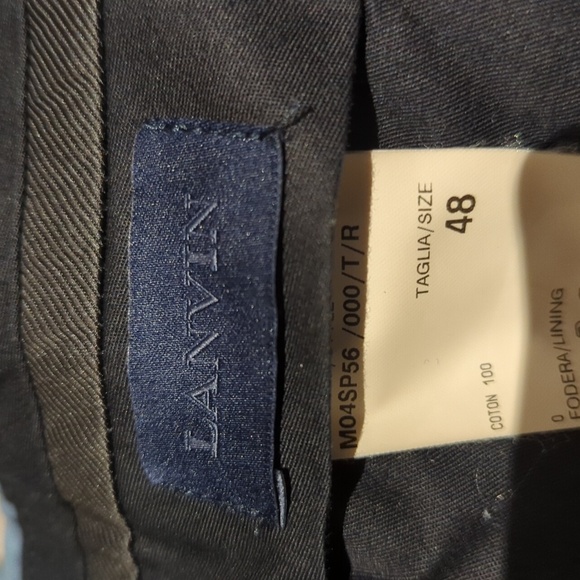 Lanvin Slate Blue Gray Formal Men's Flat Front Dress Pants - 32R Great Condition - Picture 4 of 9